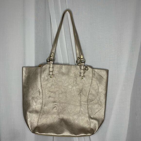 Kate Landry Metallic Silver Non Leather Tote - Picture 1 of 5